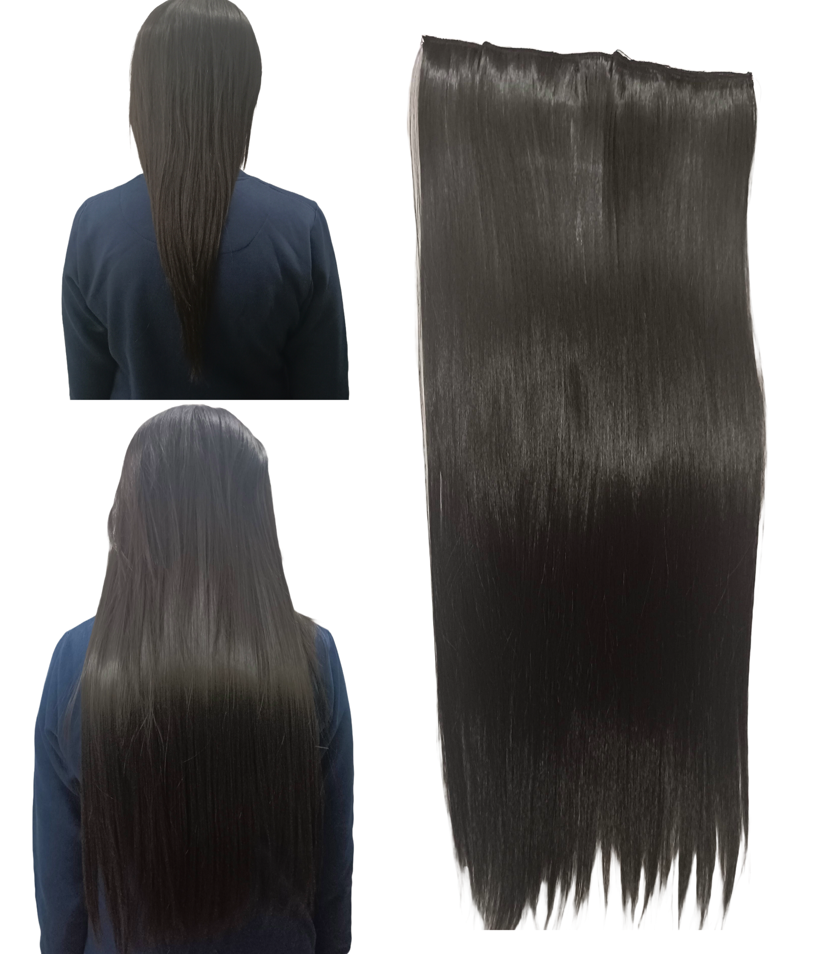 Premium 24 Inch Straight Natural Brown Extension, Natural Look & Extra Thick Hair Wig/ Extension